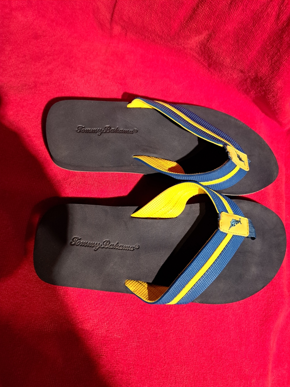Tommy Bahama Navy & Yellow Men's Flip Flops